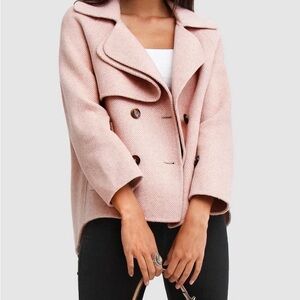 Belle & Bloom I’m Yours Crop Jacket Blush Pink Tweed Wool XS Crop Money $286